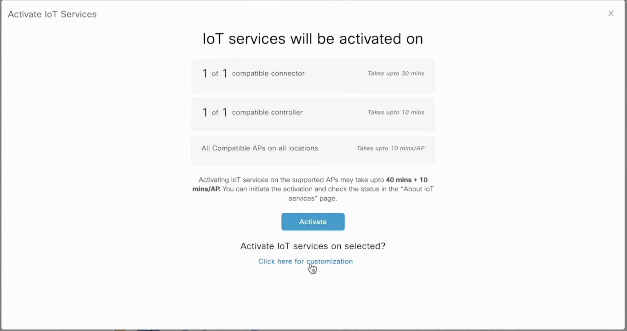 Activate IoT Services