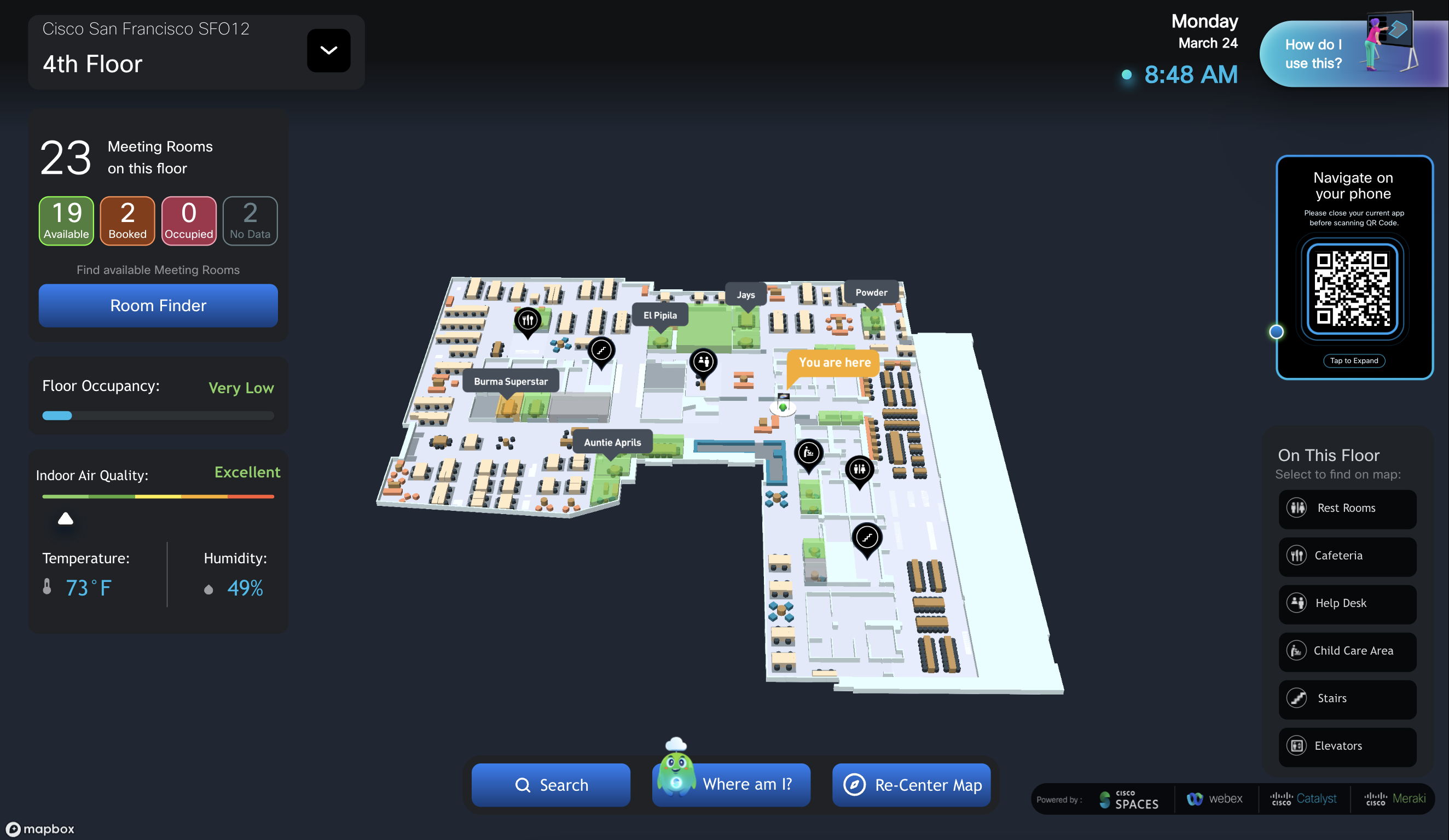Space Explorer - Kiosk - Floor View - All widgets enabled