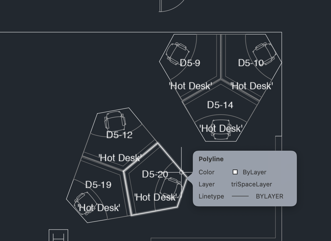 CAD File - Individual Desks Labeled