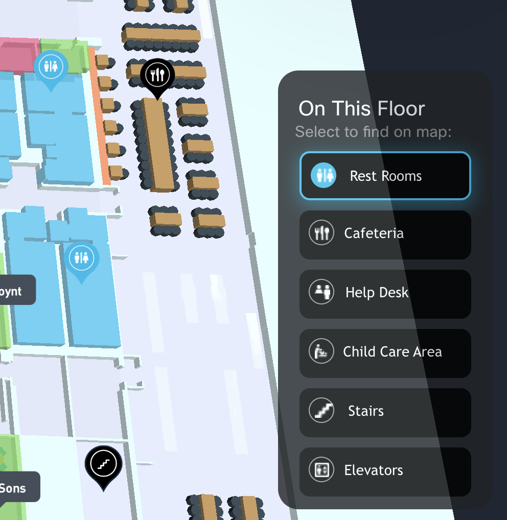 Space Explorer Kiosk App - Quick Access Types - On This Floor Legend