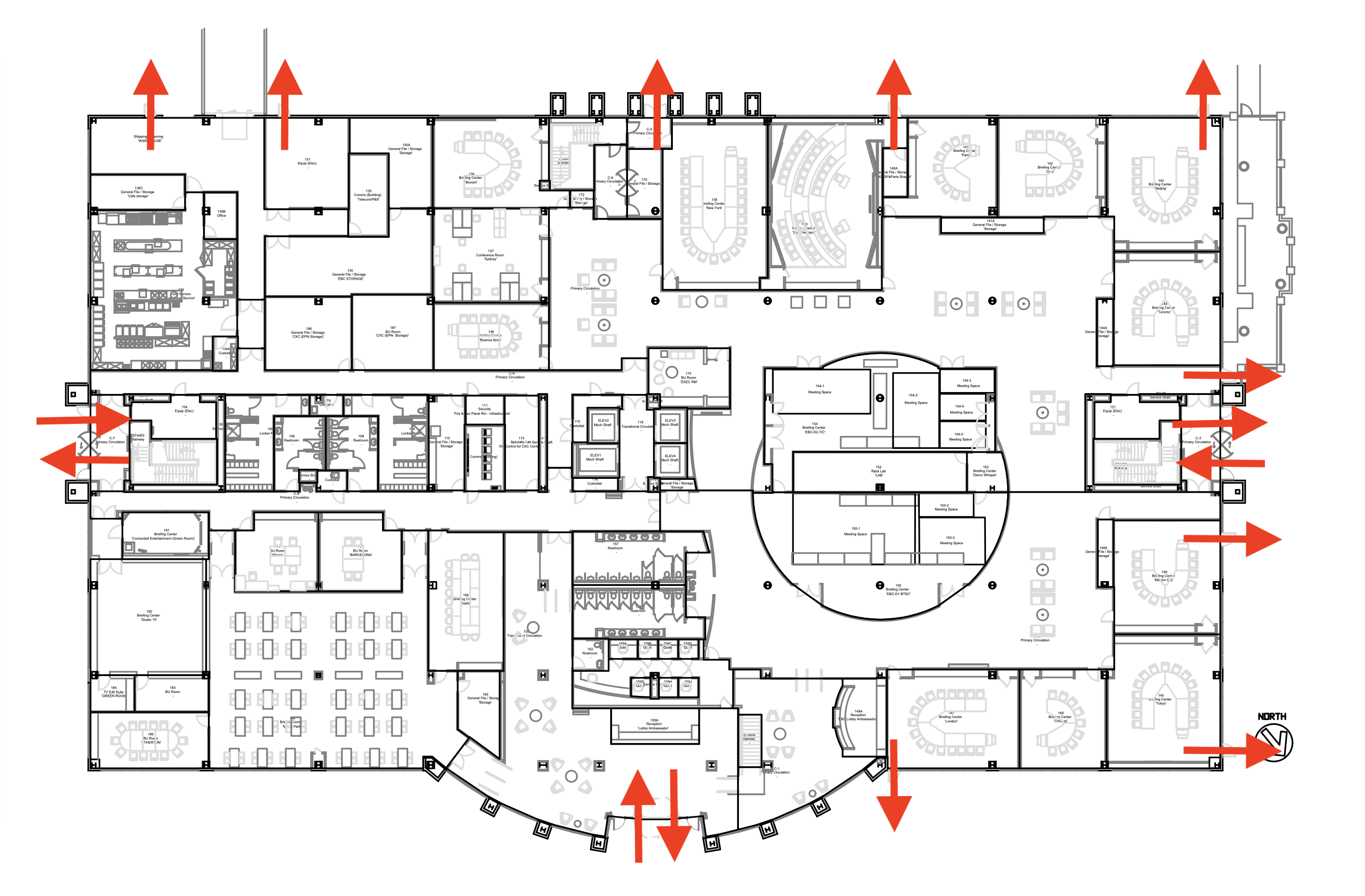 First Floor Only - Entrances and Exits