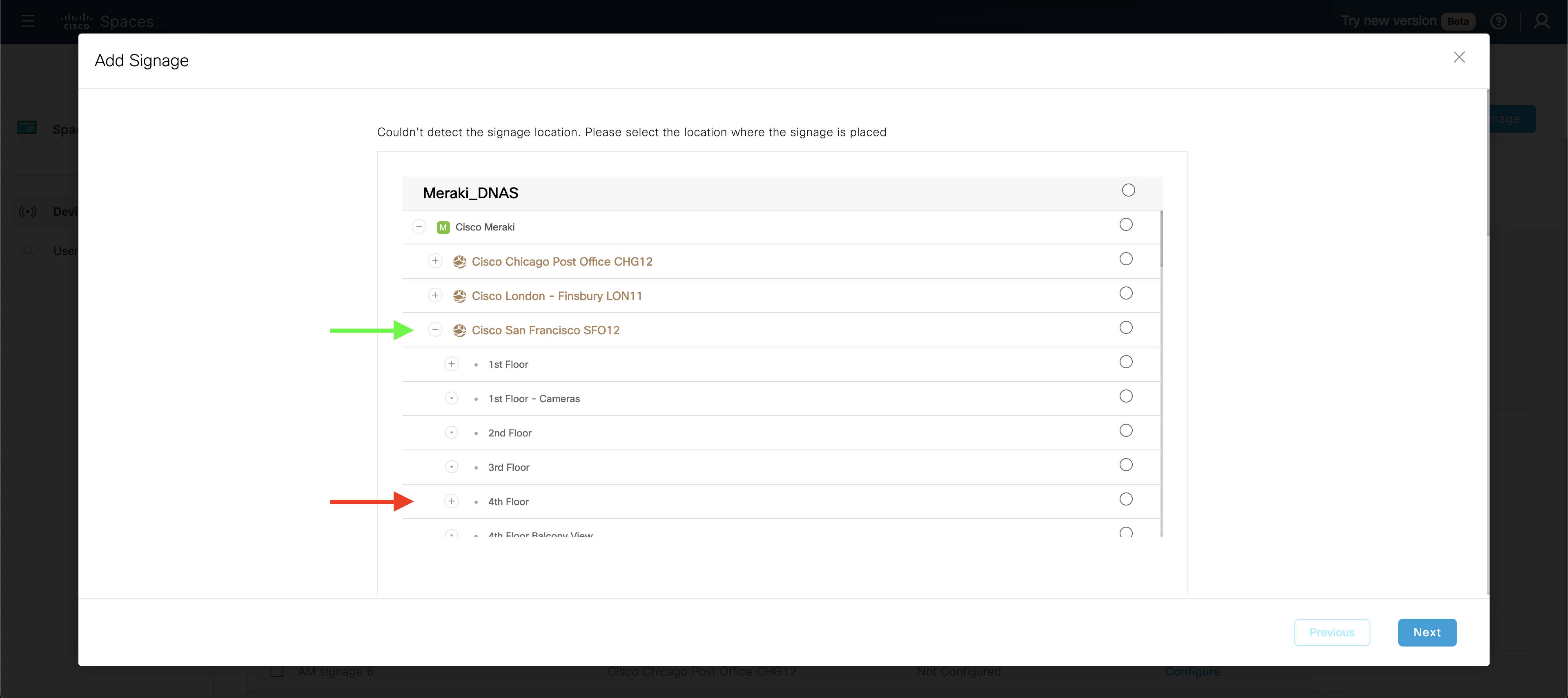 Space Experience - My Signages - Non-Webex Devices - Add Signage