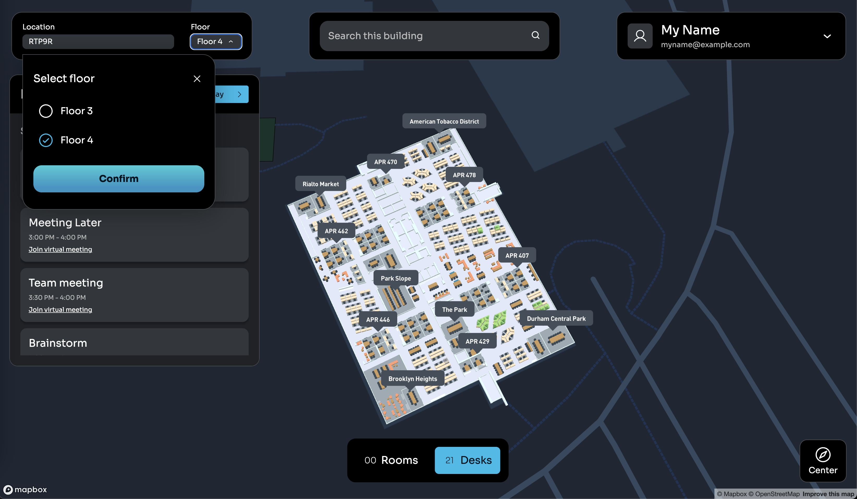 Space Explorer - Select Floor (Desktop)