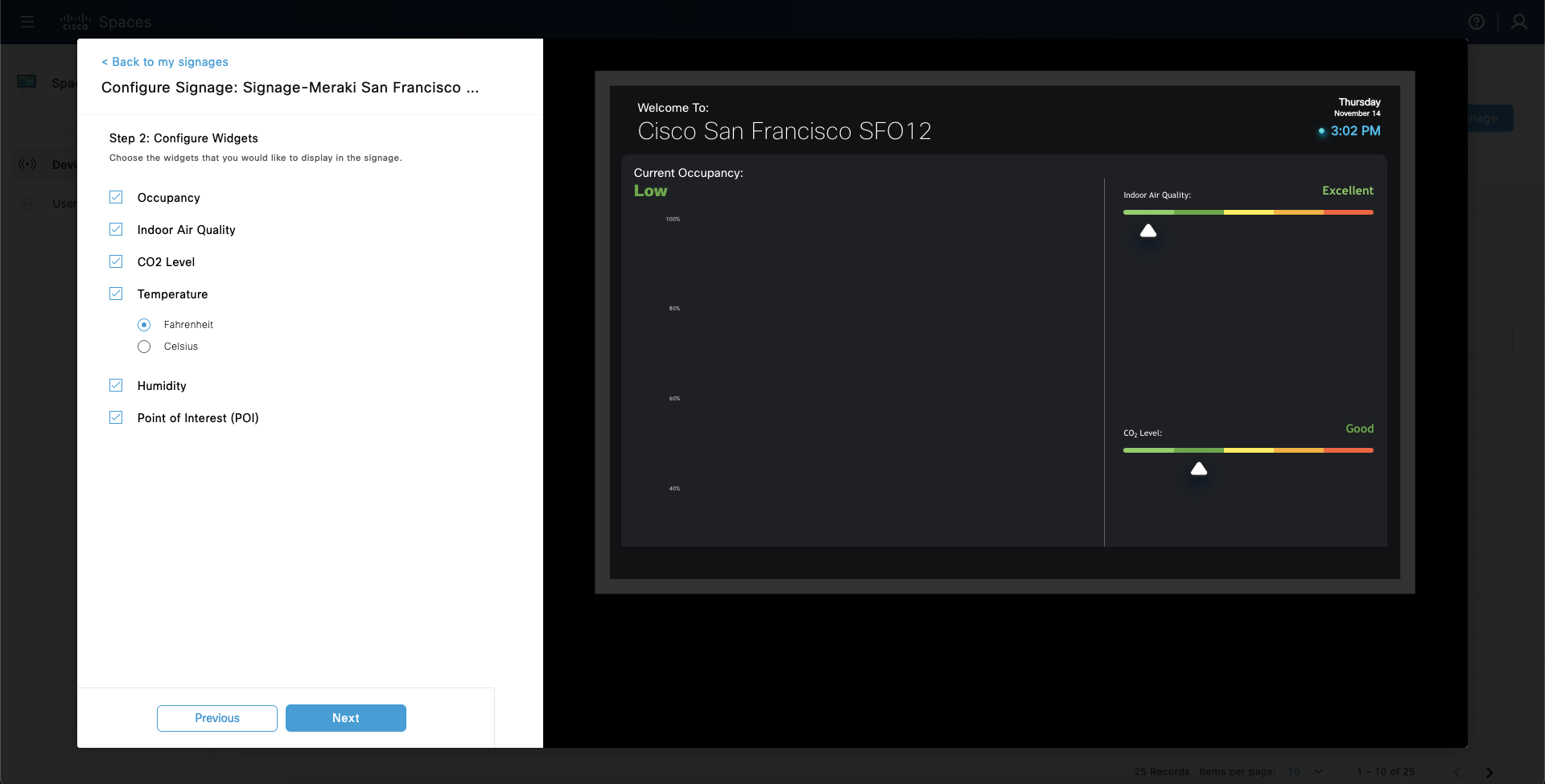 Space Experience - Configure Widgets