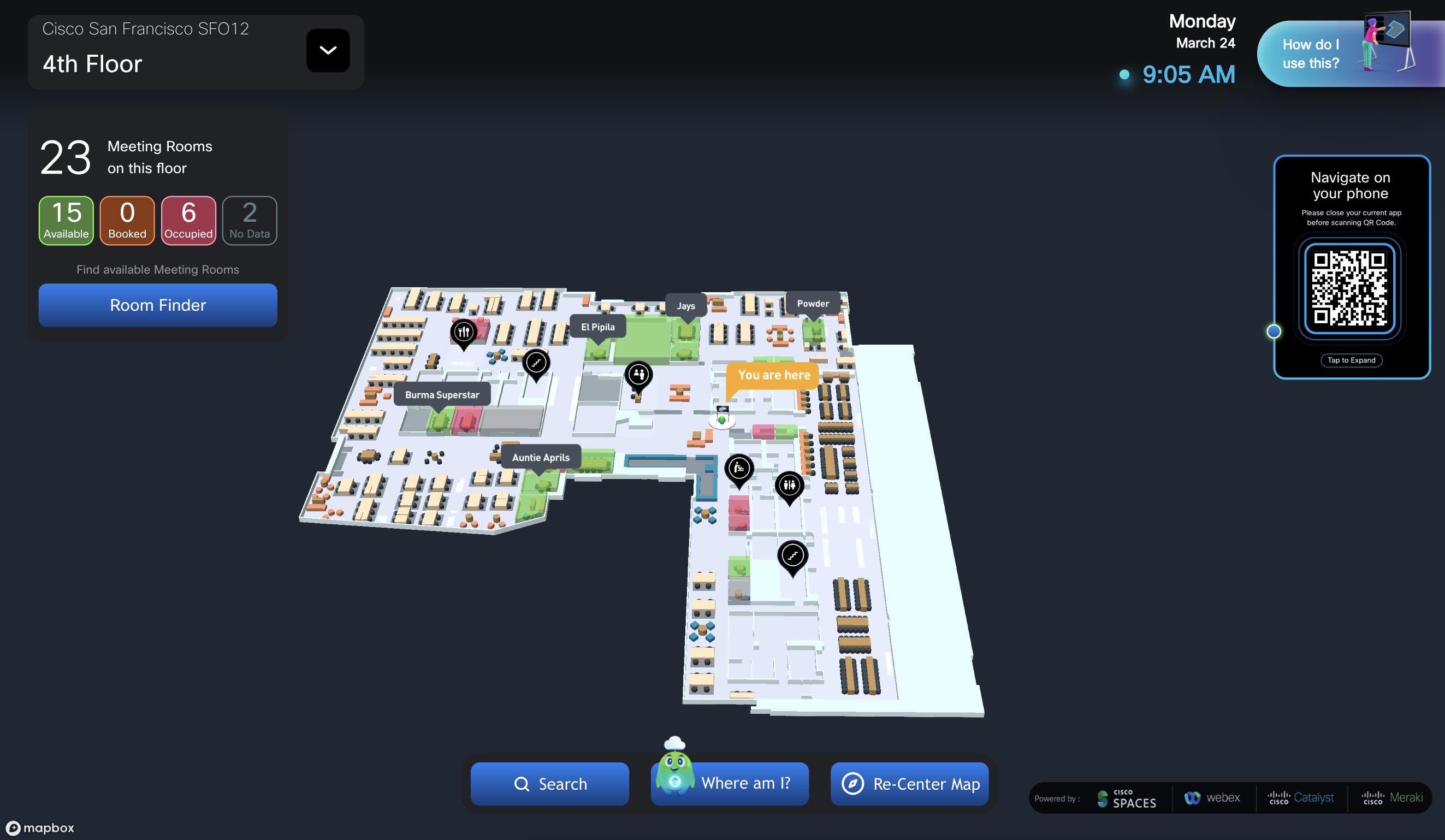Space Explorer - Kiosk - Floor View - All widgets disabled