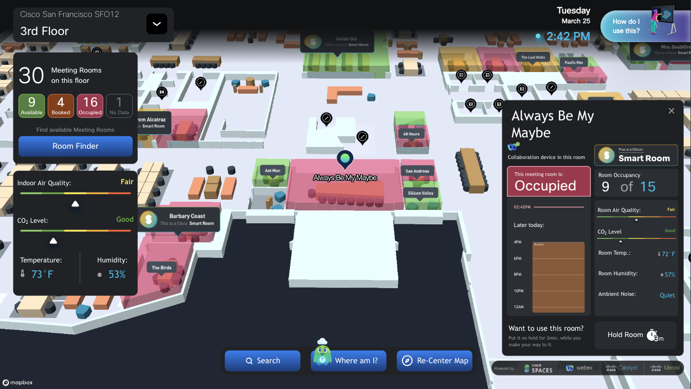 Space Explorer - Kiosk - Room Details popup - All widgets enabled