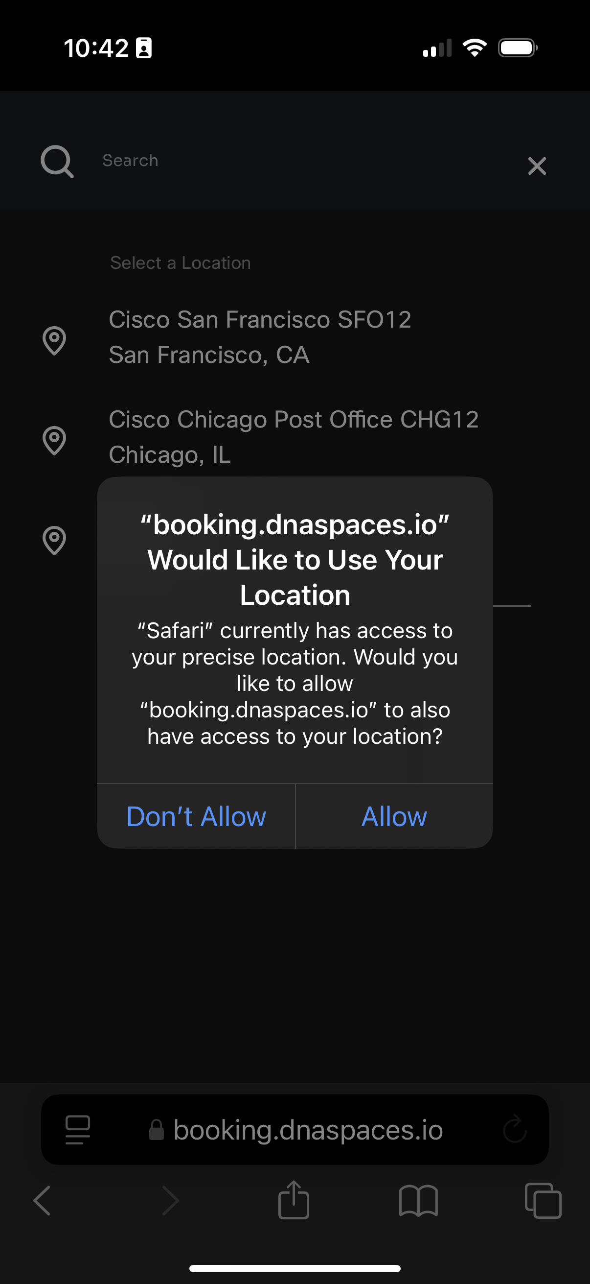 Space Explorer Web App Location Permissions Prompt