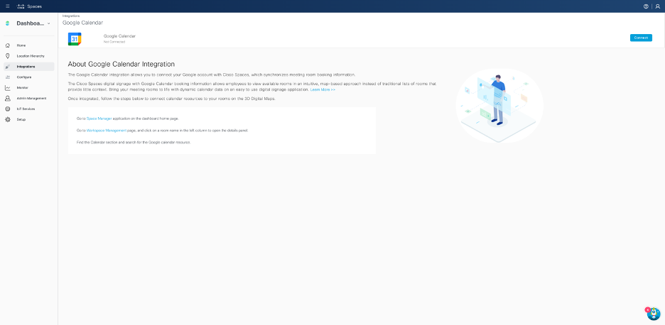 Cisco Spaces - Integrations - Google Calendar