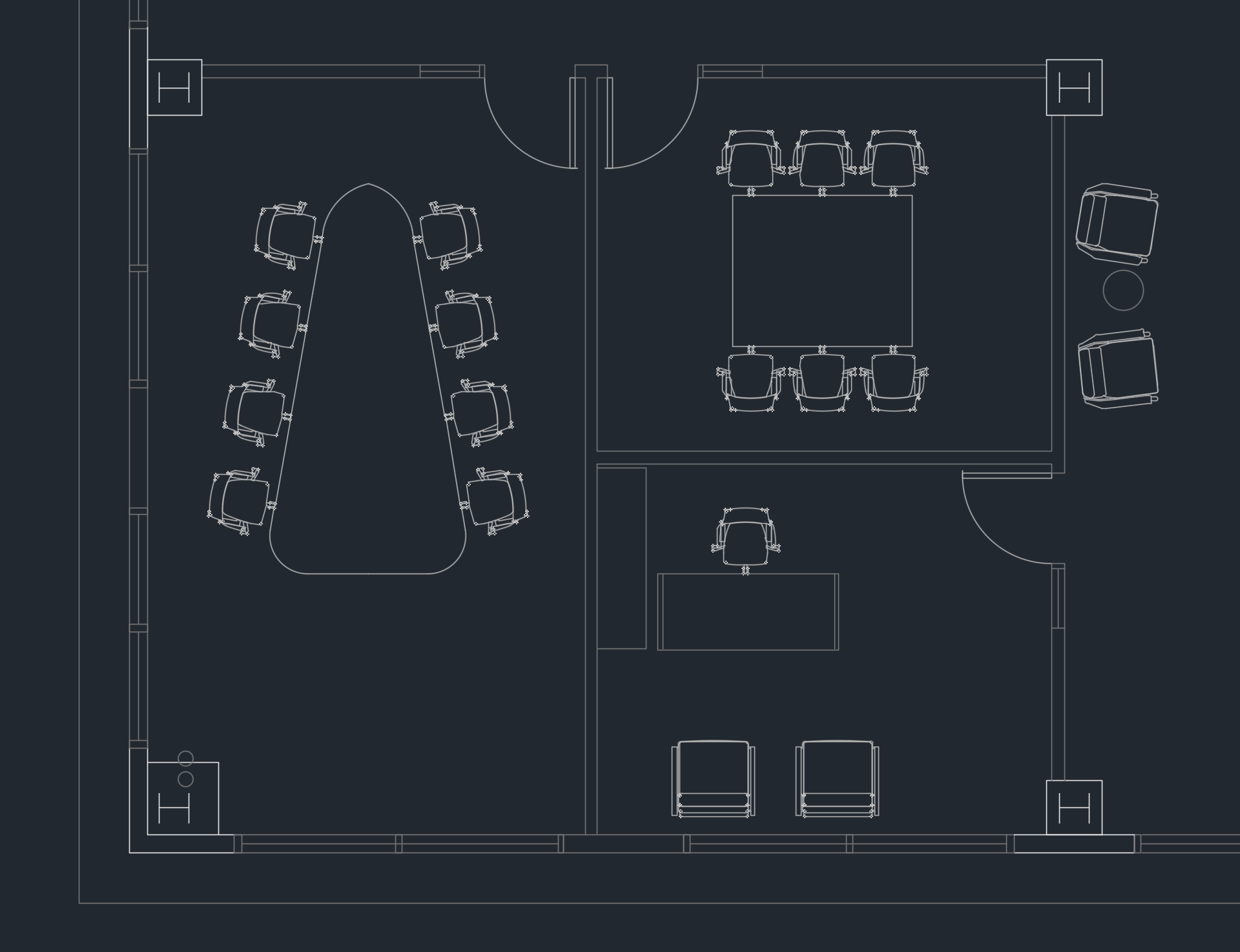 CAD (.dwg) Meeting Rooms without Name or ID