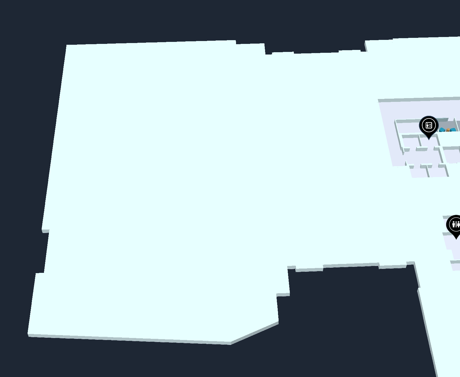 Example Digital Map with Hatch Pattern hiding - blocking out - filling in wall with 100 percent height