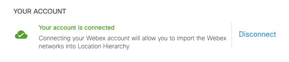 Webex Control Hub Integration - Sync Status visible to the admin who pasted the Access Token into Setup - Webex