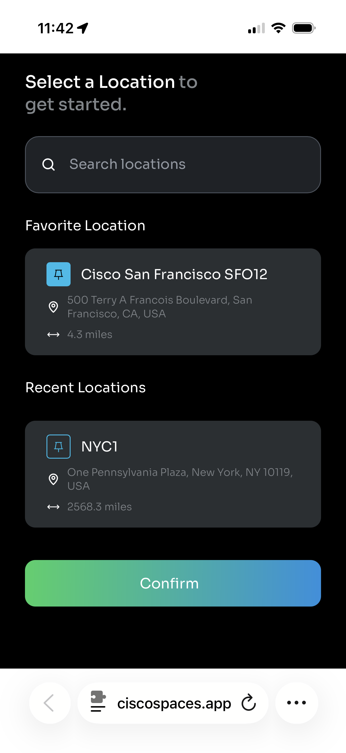 Mobile - Space Explorer Web App - Location List