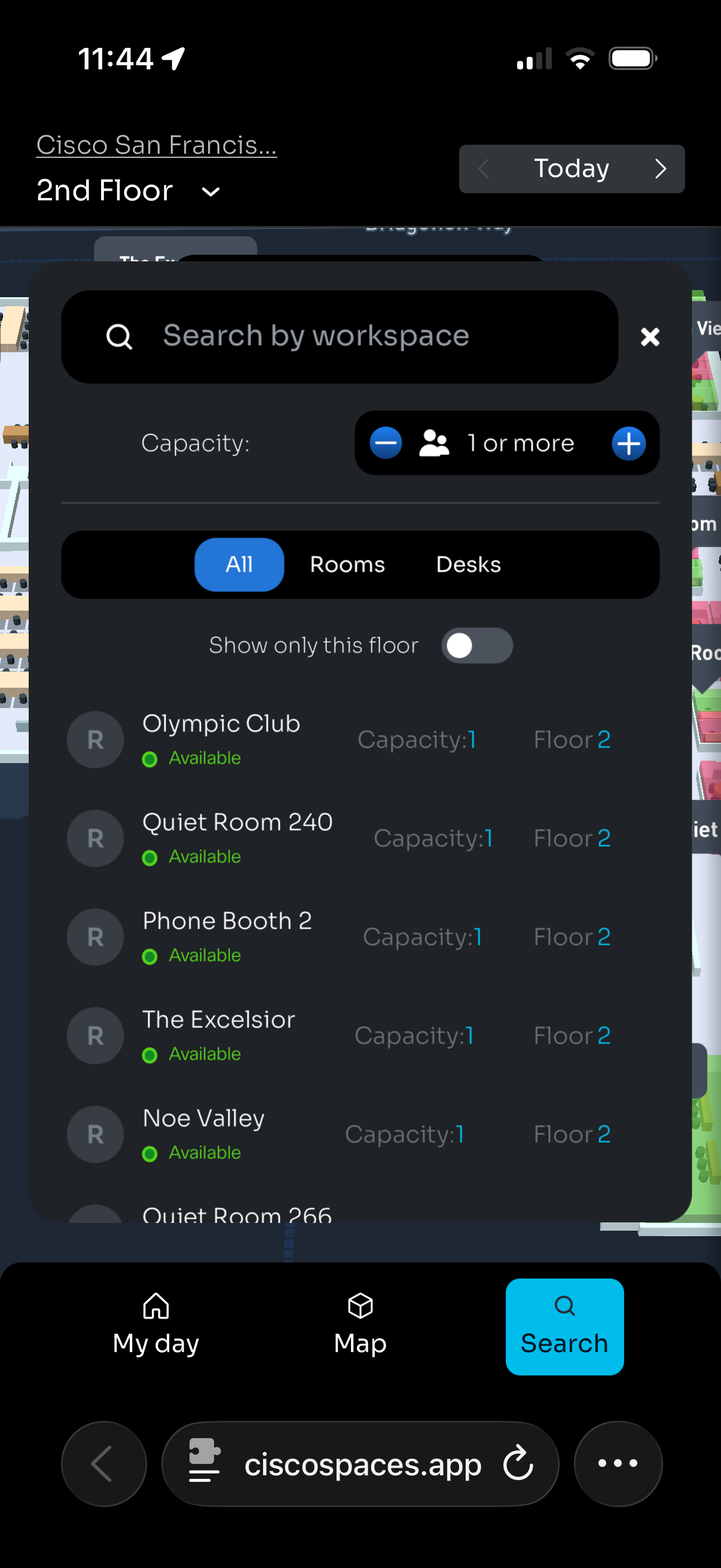 Mobile - Space Explorer Web App - Search tab