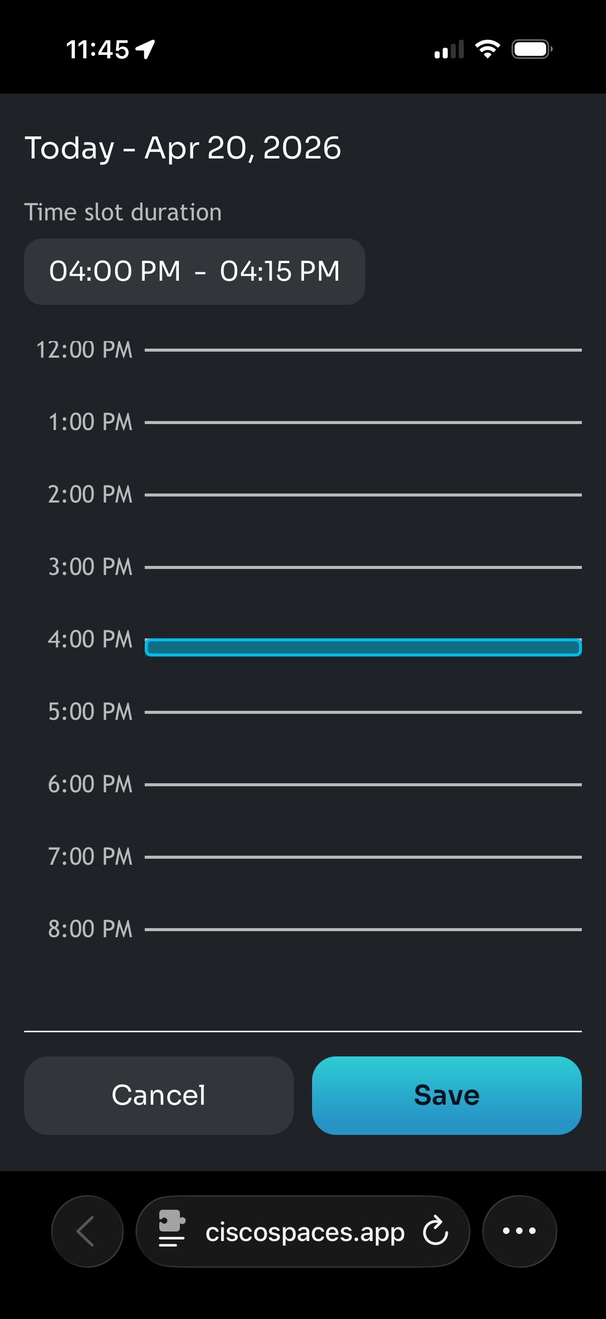 Mobile - Space Explorer Web App - Room Calendar