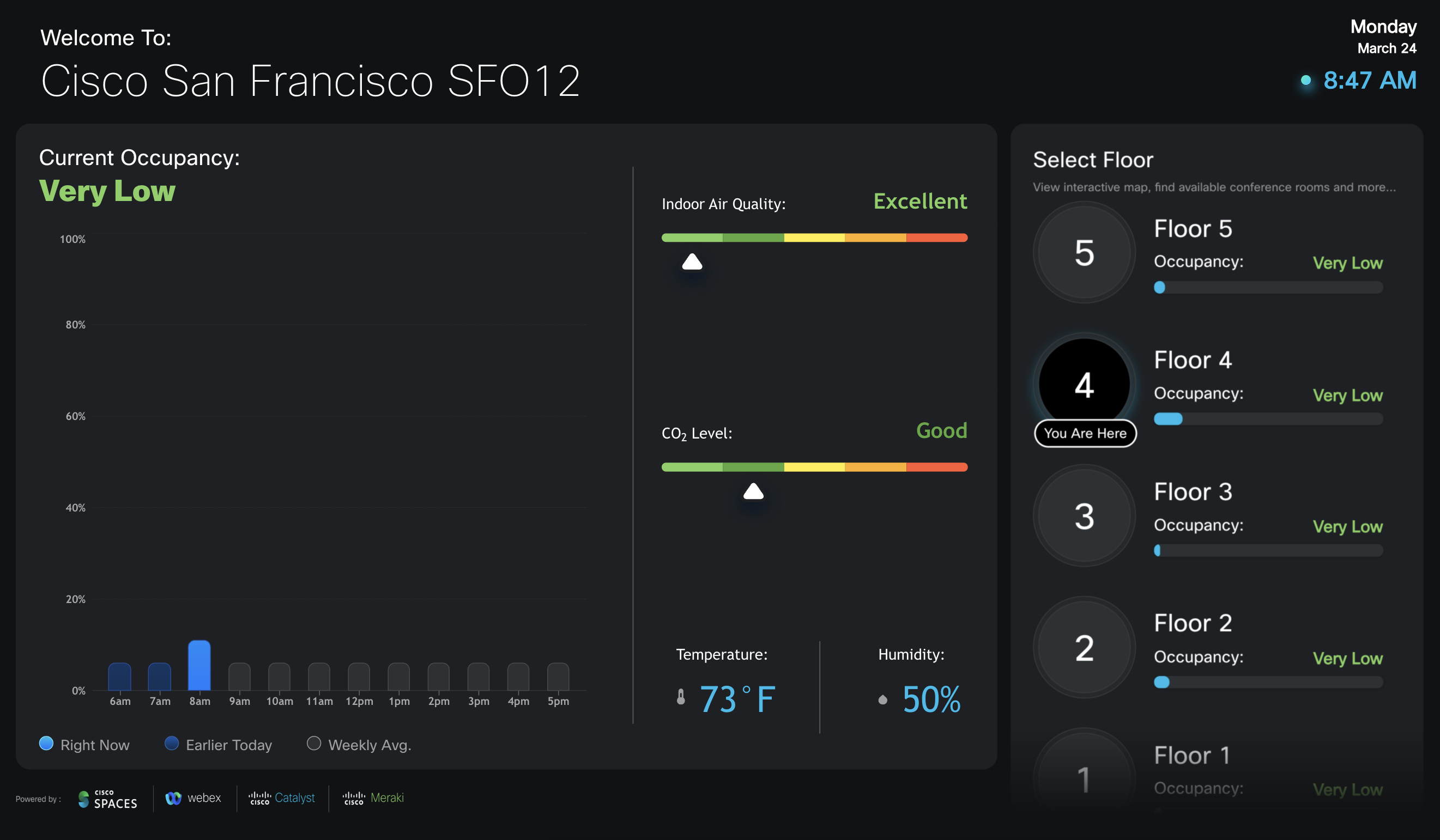 Space Explorer - Kiosk - Building View - All widgets enabled